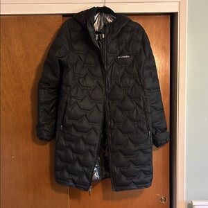 XXL Columbia Black Hooded Quilted Coat